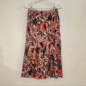 Laura Scott Boho Print Midi Skirt Size Small